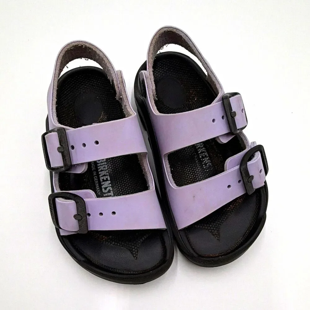 Birkenstock Milano Unisex Kids Sandals Purple/Black EU 25 US 7 Buckle